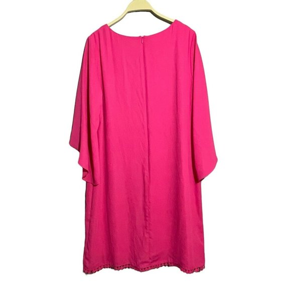 IN Studio Dress Straight Pencil Size 12 Pink Hippie Open Ruche Crochet Casual - Picture 2 of 12